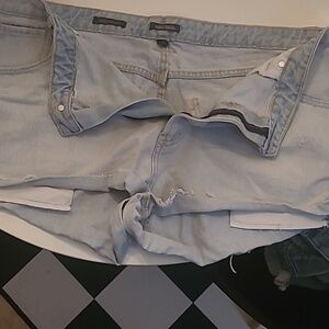 Lightly Distressed Jean Shorts